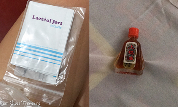 A sachet of Lacteol fort and my trusty medicated oil