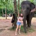 Interacting with elephant in Green Elephant Sanctuary